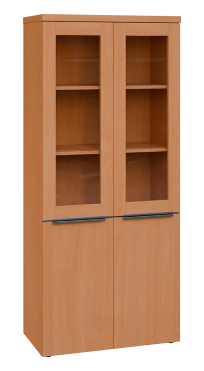 SIN 5 - 8DS kancelářská skříň, 4-dveřová/prosklená, 1820x800x400, buk royal